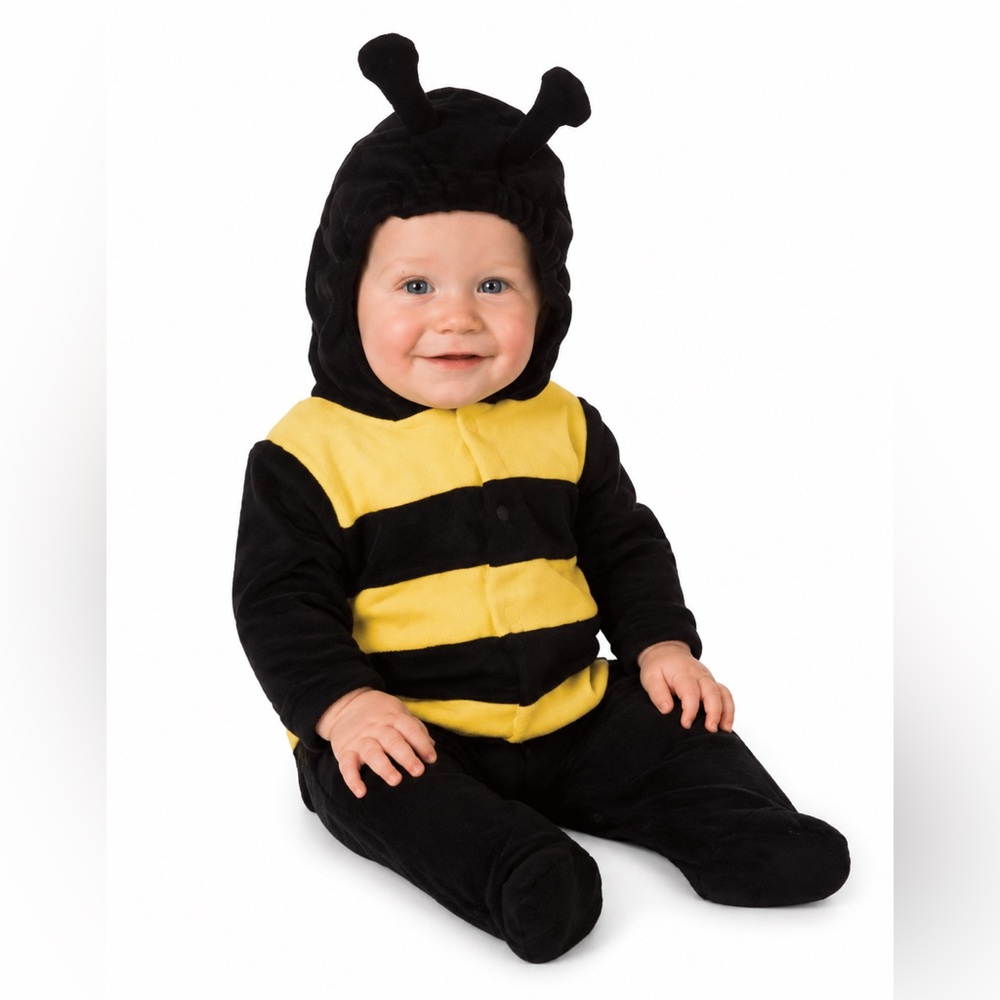 Infant Bee Costume Bodysuit with Hood 6-9M Baby Halloween Outfit